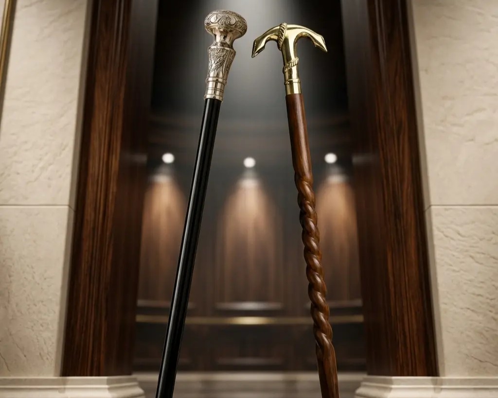 Hand-carved walking cane