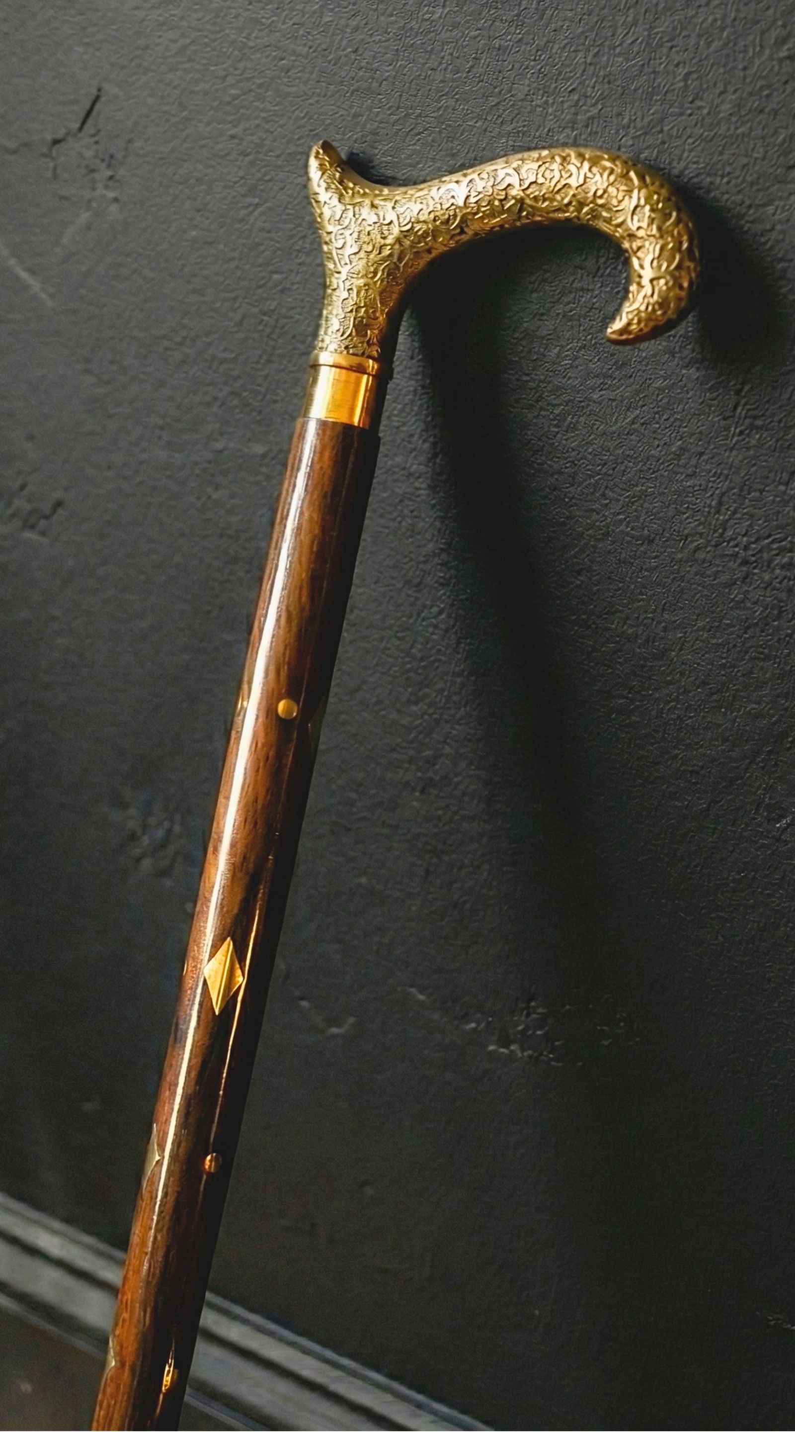 Hand-carved walking cane