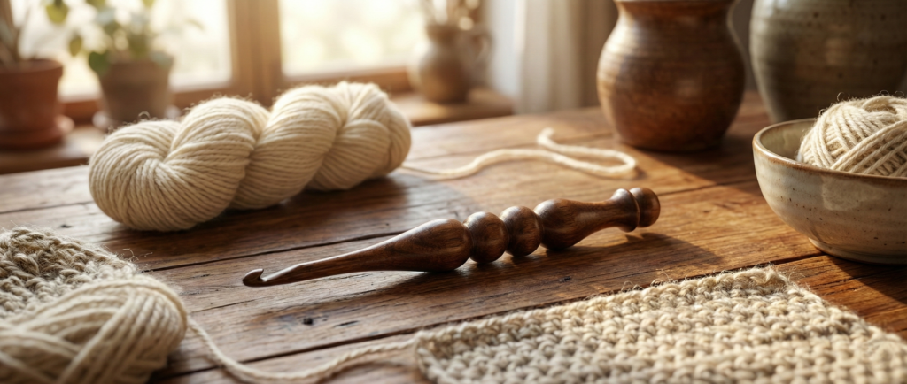 Kifran Yarn tools, wooden crochet hooks